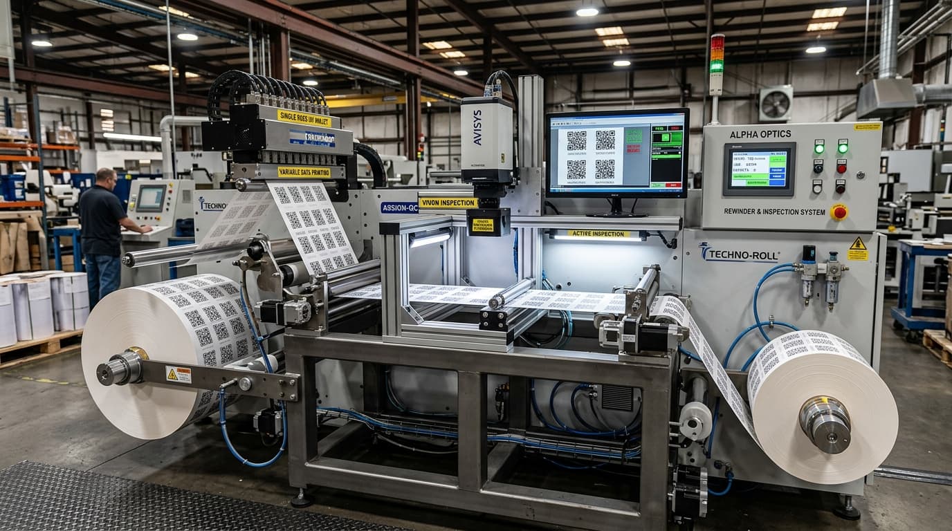 Máy In UV Single Pass Dạng Cuộn Tích Hợp Camera Inspection